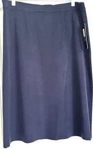 New Beautiful Misook Blue Stretch Waist Pull-On Skirt  (Knee-Length) Size: Large - Picture 1 of 7