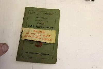 Singer Manual for BRK Electric motor - Image 1 of 4