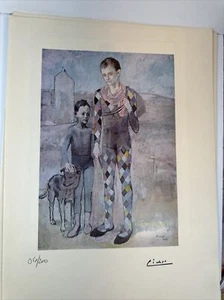 PABLO PICASSO+ ORIGINAL 1954 + SIGNED + HAND TIPPED COLOR PLATE Saltimbanques ! - Picture 1 of 4