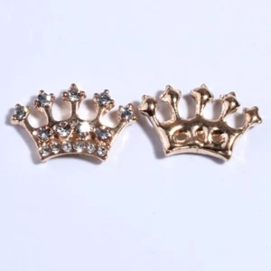 25PCS 14*23MM Fashion Chic Silver Crystal Crown Buttons For Wedding Invitation R - Picture 1 of 3