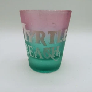 MYRTLE BEACH SC Azul y Rosa Esmerilado Viaje Souvenir Shotglass Shot Glass - Imagen 1 de 7