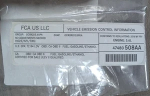 2016 Dodge Journey Mopar Vehicle Emission Label 47480508AA New OEM - Bild 1 von 2