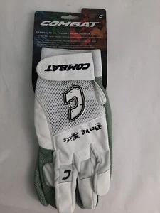 Ball•#6 Combat Derby Life White/Black/Green Adult X-Large Batting Gloves NOS - Picture 1 of 10