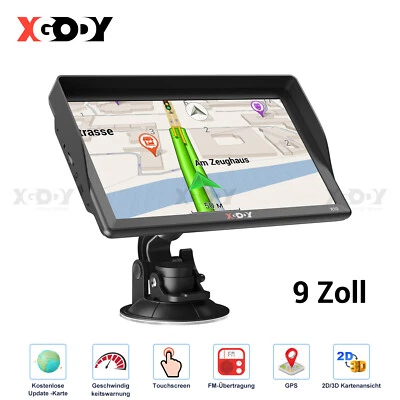 9 Zoll HD GPS Navi Navigation für Auto LKW PKW Navigationsgerät 8G EU DE Karte - Bild 1 von 4