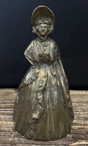 ANTIQUE BRASS VICTORIAN CRIMOLINE LADY BELL - Foto 1 di 7