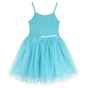 Girl's Turquoise Blue Ballerina Tutu Dress, Boho, Wedding, Birthday, 3-7 Year - Picture 1 of 8