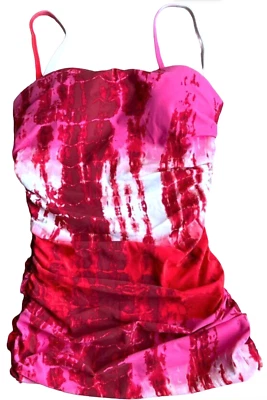 NUEVO TRAJE DE BAÑO TANKINI CON AROS ACANALADOS ROSA NATORI OCEAN CLOUD TALLA 6 B/C Foto 1 de 3