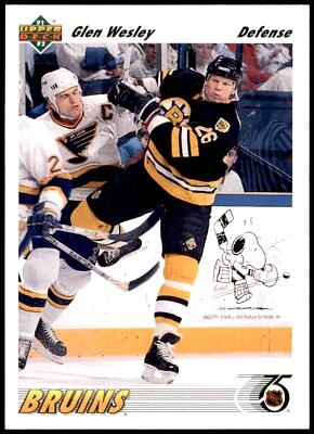 Glen Wesley #370b 1991-92 Upper Deck - Image 1 of 2