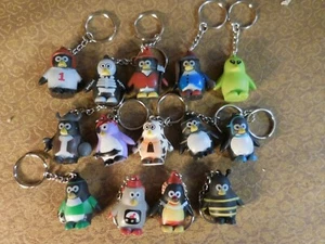 Lot of 14 All Different Cute PENGUIN Keychains Rinco Star Awards 1.5" NEW - Picture 1 of 5