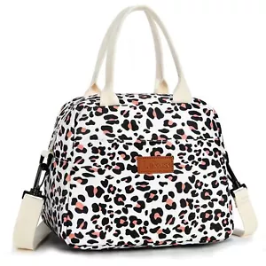 Leopard Print Lunch Box Shoulder Strap Insulated Cooler Tote for Adults - Picture 1 of 7