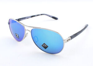 Oakley Feedback OO4079-3359 Sunglasses - Chrome/Prizm Sapphire Polarized
