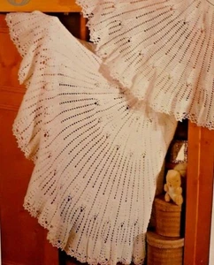 (CBB7) CROCHET PATTERN - LACY CIRCULAR BABY'S SHAWL IN 2-PLY OR 3-PLY - Picture 1 of 1