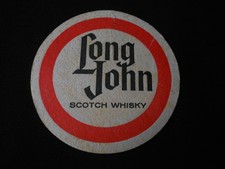 Old Collectable Beer mat Round Drinks coaster Long John Scotch Whisky Scotland