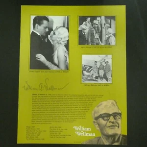 William A. Wellman famoso premio Oscar regista autografo firmato - Foto 1 di 2