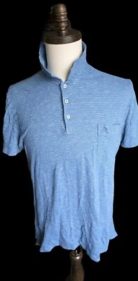 Camisa De Colección Burberry Brit Rayas Azules y Blancas ~ Calce Ajustado~ Ligera Manga Corta XL Foto 1 de 4