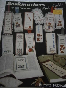 1984 Bookmarkers Or Just Frame Em' Cross Stitch Pattern Book Teacher Bear B87 - Bild 1 von 1