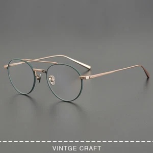 Round Business Double Bridge Glasses Women Men Classical Eyeglasses Frames - Picture 1 of 17
