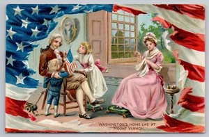 Raphael Tuck Washingtons Geburtstag Nr.156 Postkarte "Home Life at Mount Vernon" - Bild 1 von 5