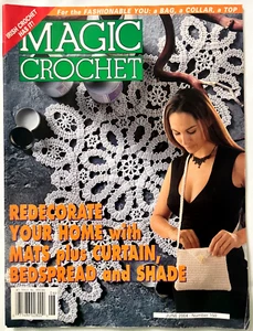 Magic Crochet Pattern Magazine 150 June 2004 Doilies Mats Curtains Bedspre Irish - Picture 1 of 21