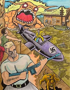 NAZI SUB MONSTER    ** MIKE BENNETT'S  ORIGINAL  ART   (2025) 03/03/25 - Picture 1 of 1