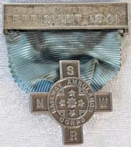 WWII Australia NSWR Ambulance Corps Railroad Named Sterling Silver Pin Medal - Picture 1 of 7