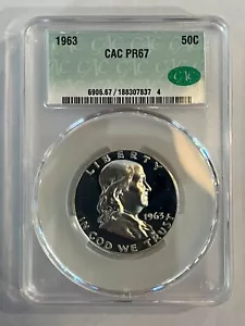 1963 Proof Franklin Half Dollar CACG PR67 Certified Collectible Coin - 7837 - Picture 1 of 14