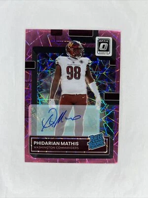 Phidarian Mathis 2022 Optic Rated Rookie Pink Velocity Auto 08/50 SSP - Image 1 of 2