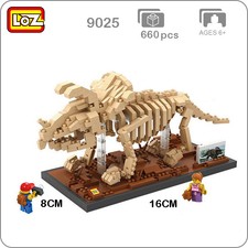 LOZ 9025 Triceratops Fossil Dinosaur Skeleton Mini Diamond Blocks Building Toy
