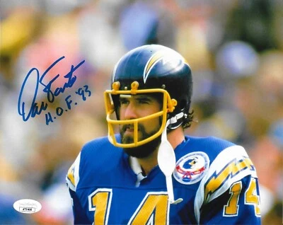 Dan Fouts signed San Diego Chargers 8x10 photo W/ HOF Inscription #3 JSA - Image 1 of 2