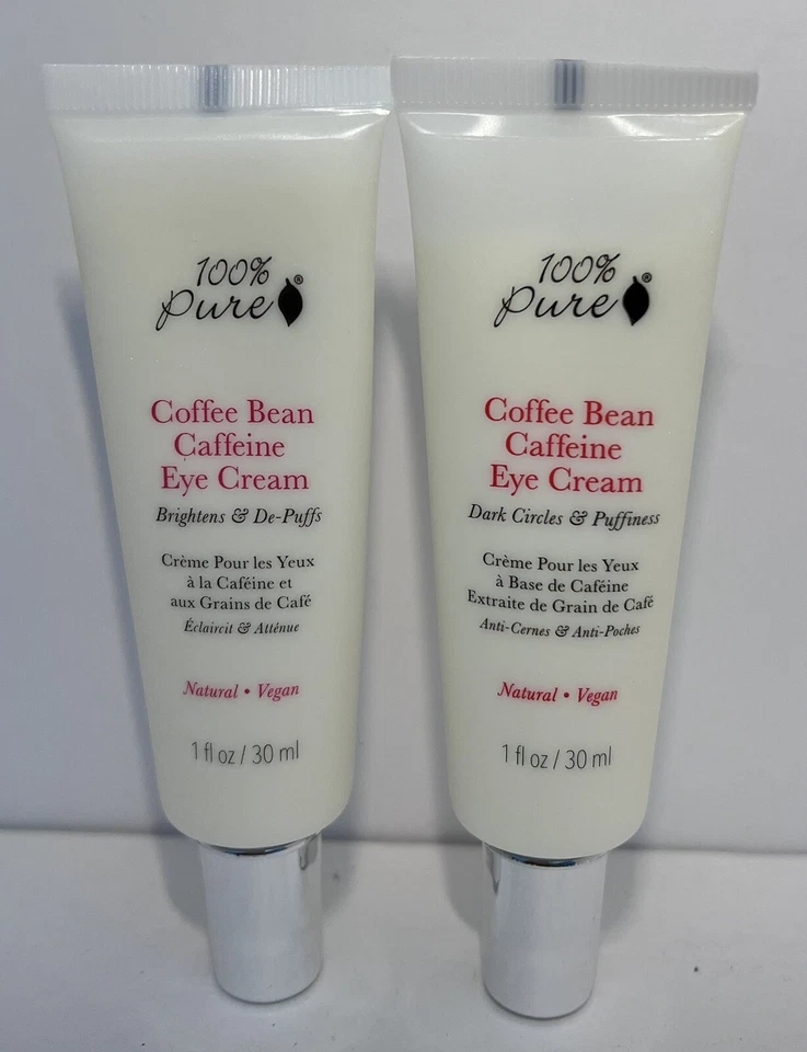 Crema para ojos 100 % pura cafeína frijol café ojeras 1 oz - paquete de 2 - reduce la hinchazón Foto 1 de 1