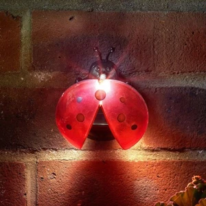 Solar Marienkäfer Wandleuchte Marienkäfer rot Insekt Wand Zaun Beleuchtung Deko 1 Stück - Bild 1 von 24
