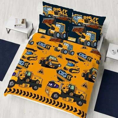 Juego de funda nórdica doble JCB Joey Dig It construcción niños ropa de cama de dos lados Foto 1 de 4