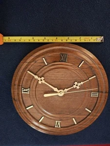 Wall Clock Hand-Turned Wood Design Handmade Quartz Clock Roman Numerals - Picture 1 of 4