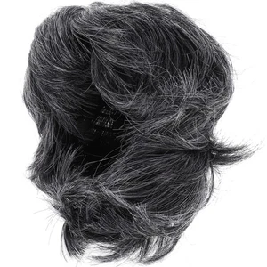 Parrucca sintetica nonno anziani corta grigia parrucca cosplay decorativa per palco - Foto 1 di 12