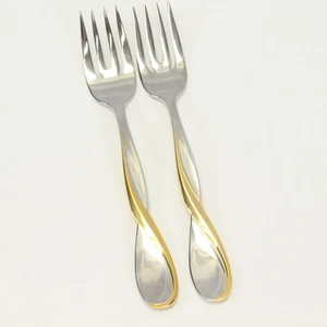 Oneida Golden Aquarius Salad Forks 6 7/8" Stainless Lot of 2 NEW OTHER** - Picture 1 of 9