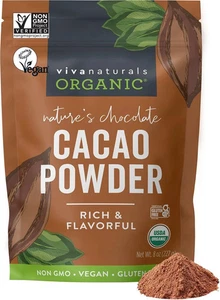 Cacao orgánico sin azúcar en polvo con rico sabor a chocolate negro 227 g 0,5 lb NUEVO - Imagen 1 de 8