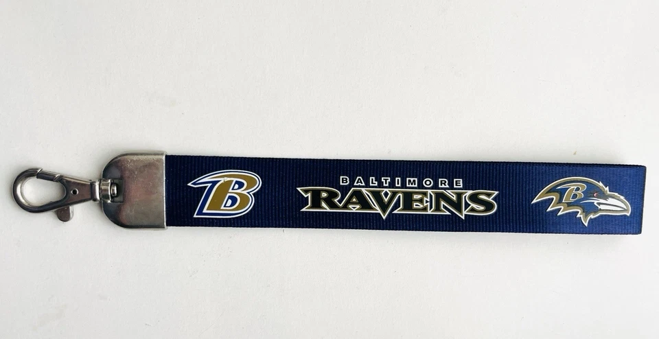 NFL Baltimore Ravens Purple Wristlet Small Clip Lanyard Keychain NEW - Image 1 of 1