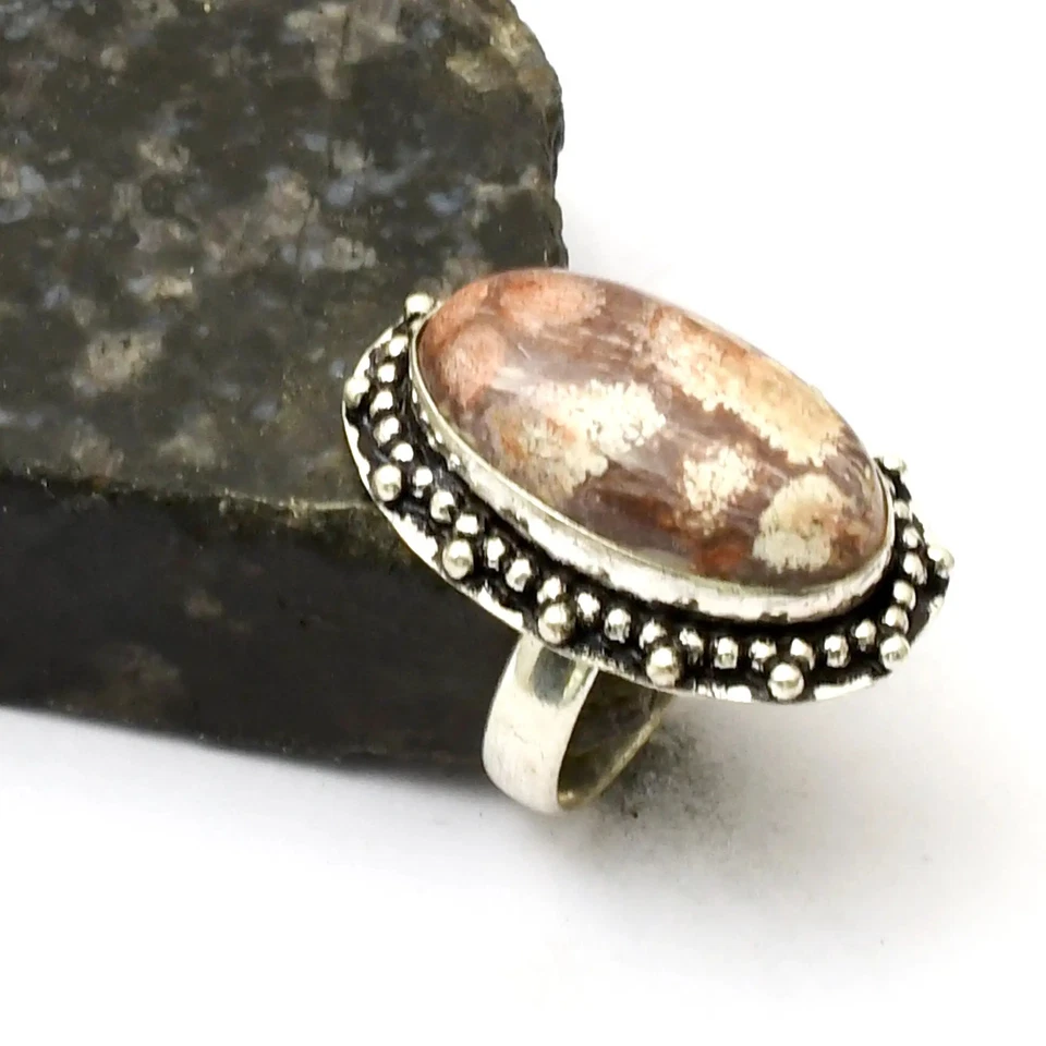 Mexican Bird Eye Gemstone Ethnic Handmade Ring Jewelry US Size-6.75 AR 32193 - Image 1 of 1