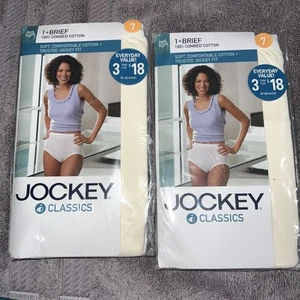 Women's Jockey Classics Cream Size 7 Cotton Underwear Briefs 42-44 NEW VTG 2003 - Picture 1 of 2