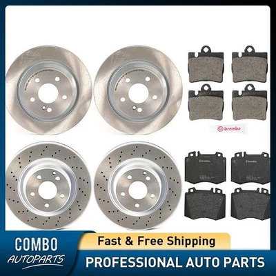 Juego de pastillas de freno de disco delanteras traseras rotor de freno de disco para Mercedes-Benz S430 2000-2002 Foto 1 de 4