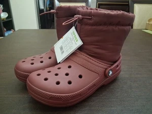 Crocs Classic Lined Neo Puff Boot Winter Burgandy Size 8 - Picture 1 of 10