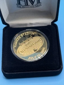 2008 MLB All-Star Game Highland Mint 24KT Gold Overlay Münze Yankee Stadium - Bild 1 von 6