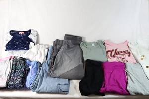 Lotto abbigliamento bambina 14 pezzi H&M jeans leggings camicie pigiama ragazzo taglia 10-12 - Foto 1 di 16