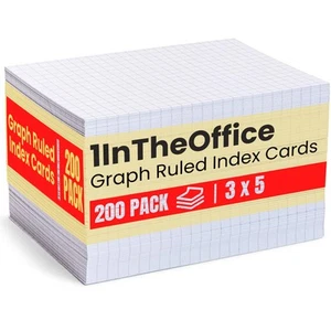 1InTheOffice Karteikarten 3x5 Grafik liniert weißes Raster 3x5 weiß - Bild 1 von 6