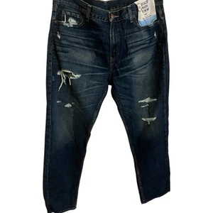 Hollister NWT Men’s Dark Beach Wash Distressed Denim Slim Straight Jeans 38 x 34 - Picture 1 of 3