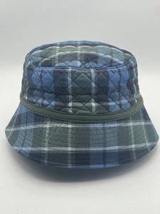 Sombrero de cubo Lands End Primaloft S/M azul verde a cuadros cálido - Imagen 1 de 6