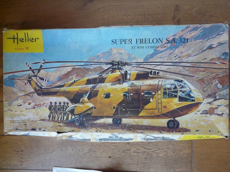 Maquette Hélicoptère 1/35 HELLER Ref 1040 Super Frelon SA 321 et son commando - Photo 1/2