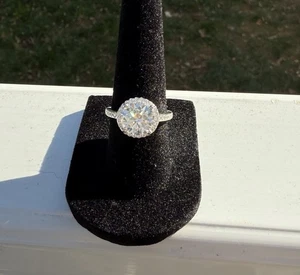 Neu Moisannit 3 Karat Damen Sterlingsilber Solitär Heiligenschein Ring 7 - Bild 1 von 6