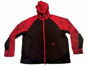 AND 1 Red Black Zip Up Hoodie Jacket Size Large Track Basketball Warm Up 2XL VTG - Picture 1 of 13