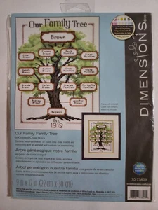 Dimensions Our Family Tree Counted Cross Stitch Kit 70-73809 Genealogy 2012 - Picture 1 of 4